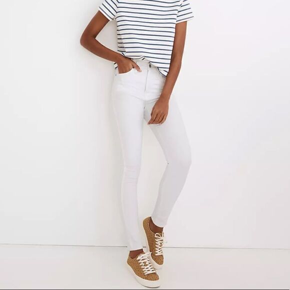 Madewell 10" High-Rise Skinny Jeans in Pure White* - Picture 4 of 9